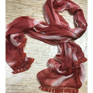 T-100~ Vince Camuto Scarf Tie Dye Chevron Wrap Desert ROSE $48